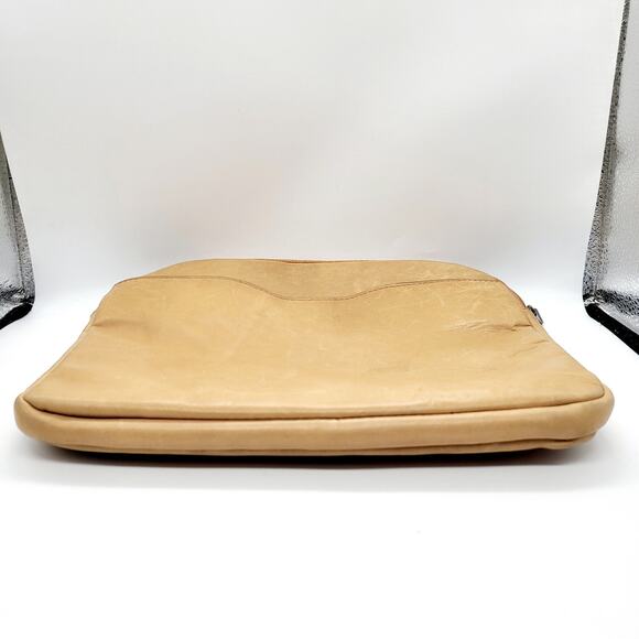 Tri-Antler Tan Leather Padded Lined Multi-use Tablet Laptop Pouch Unisex - Picture 4 of 10